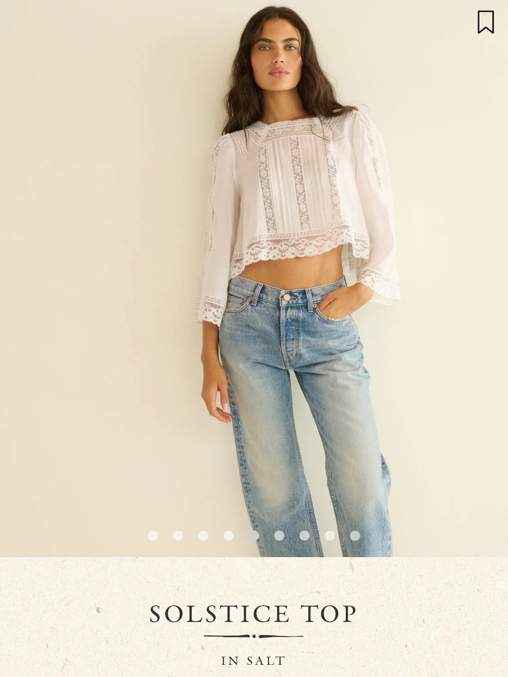 Doen Salt Lace-Trimmed Pintuck Peasant Blouse - Picture 3 of 8